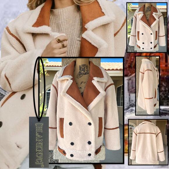Blank NYC Jackets & Blazers - Blank NYC Dbl Breasted Oversize Faux Sherpa Teddy  Bear Jacket Size: L